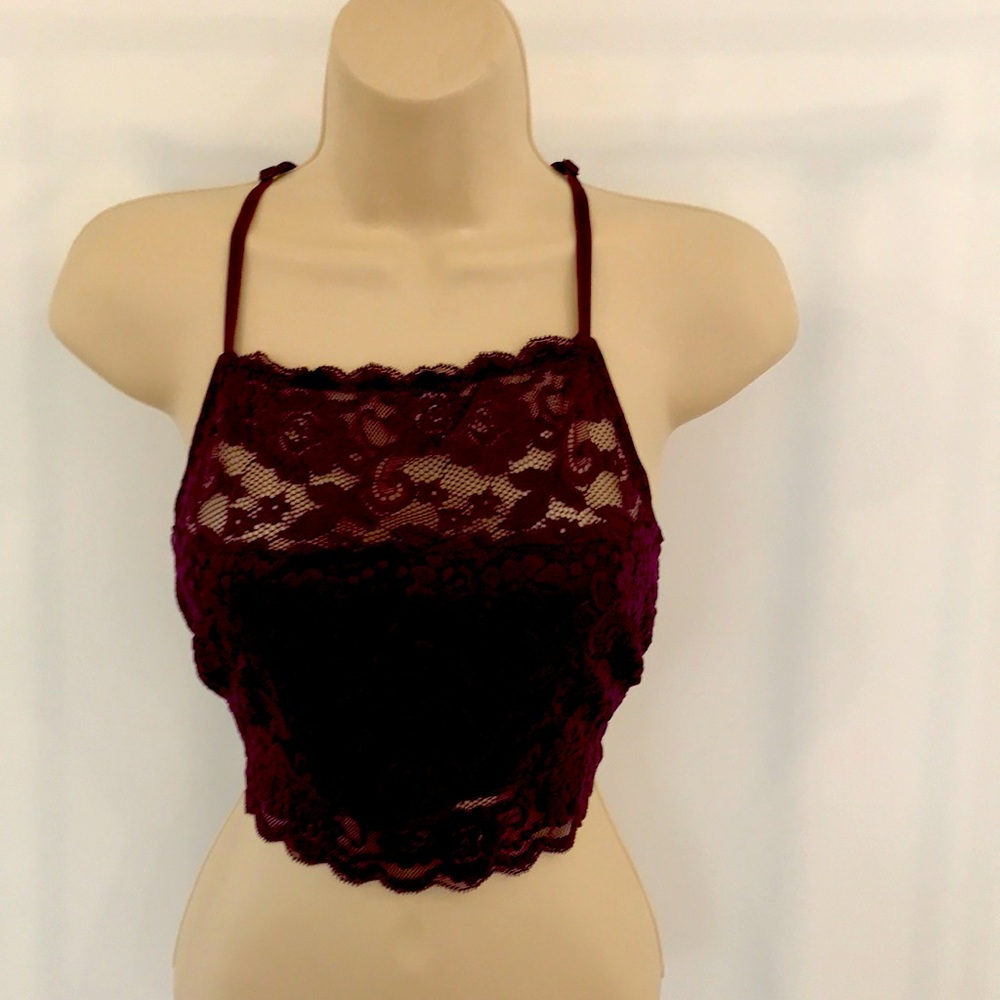 Deep burgundy mid drift size Large made by Mae